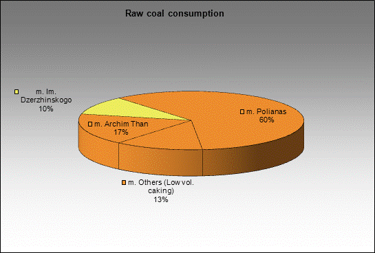 WP Koksovaya - Raw coal consumption