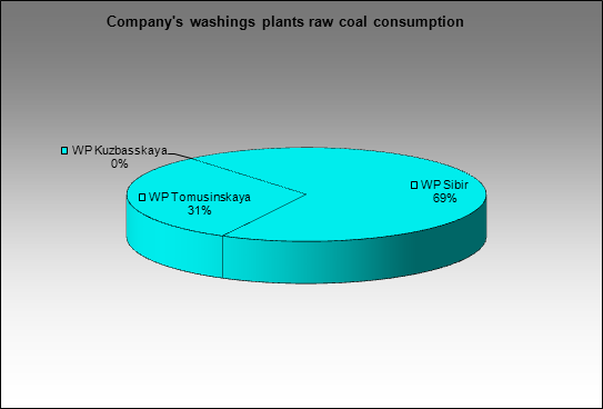 Mechel - Company's washings plants raw coal consumption